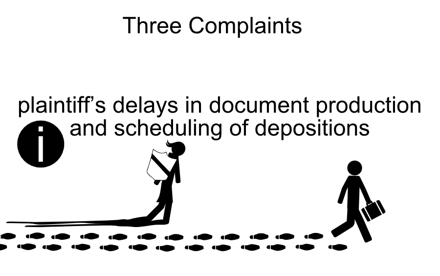 plaintiffs delays in document production and scheduling of depositions the large, disorganized and last minute document production unreasonable Rule 45 subpoenas Three Complaints i