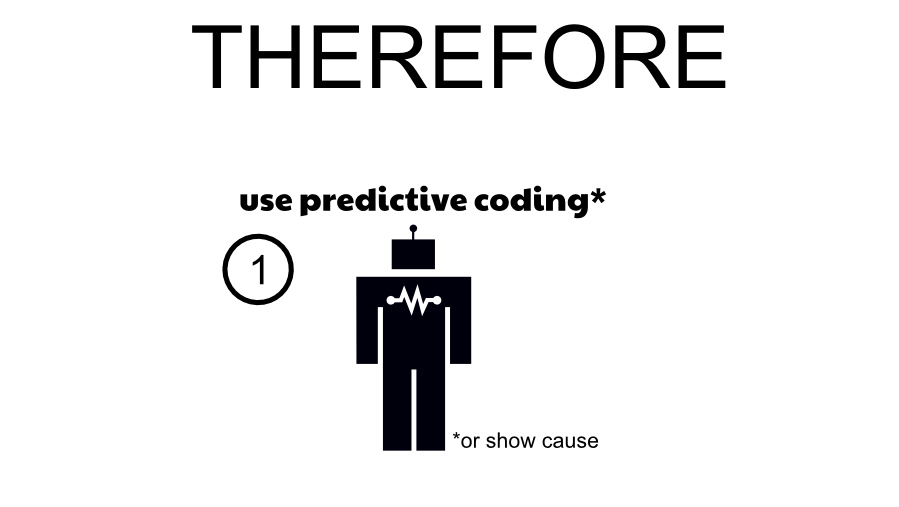THEREFORE use predictive coding* *or show cause 1