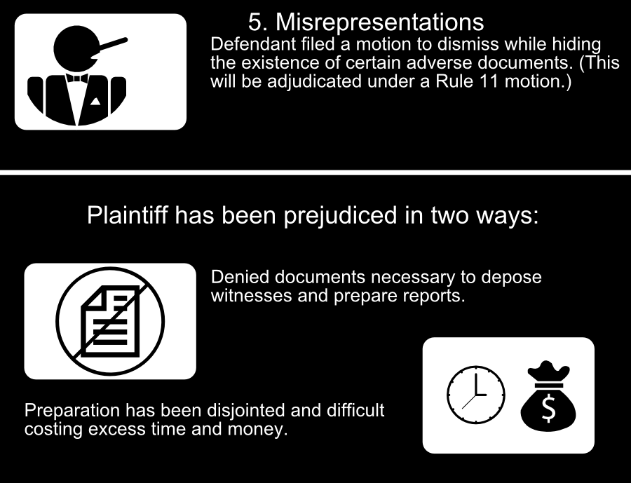 3. Emails 4. Redactions 5. Misrepresentations 