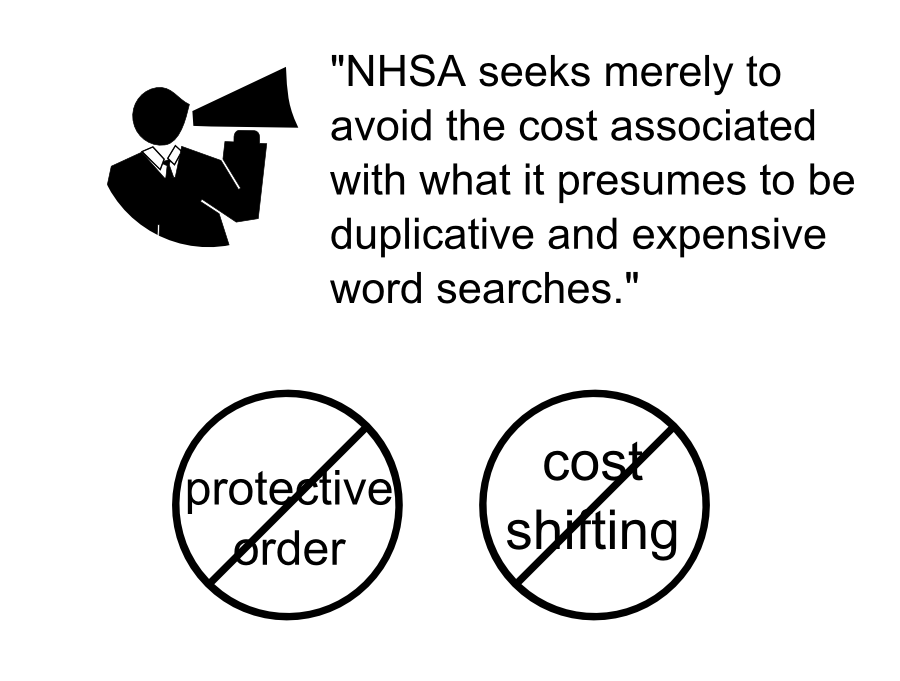 protective order cost shifting 