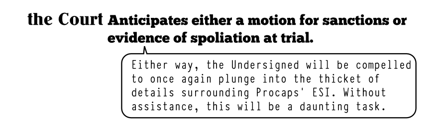 the CourtAnticipates either a motion for sanctions or 